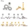 1PC Titan Seestern Schlange Schere Hammer Mond Zirkon Labret Lip Stud Ring Ohr Tragus Knorpel Ohrringe Körper Piercing Schmuck