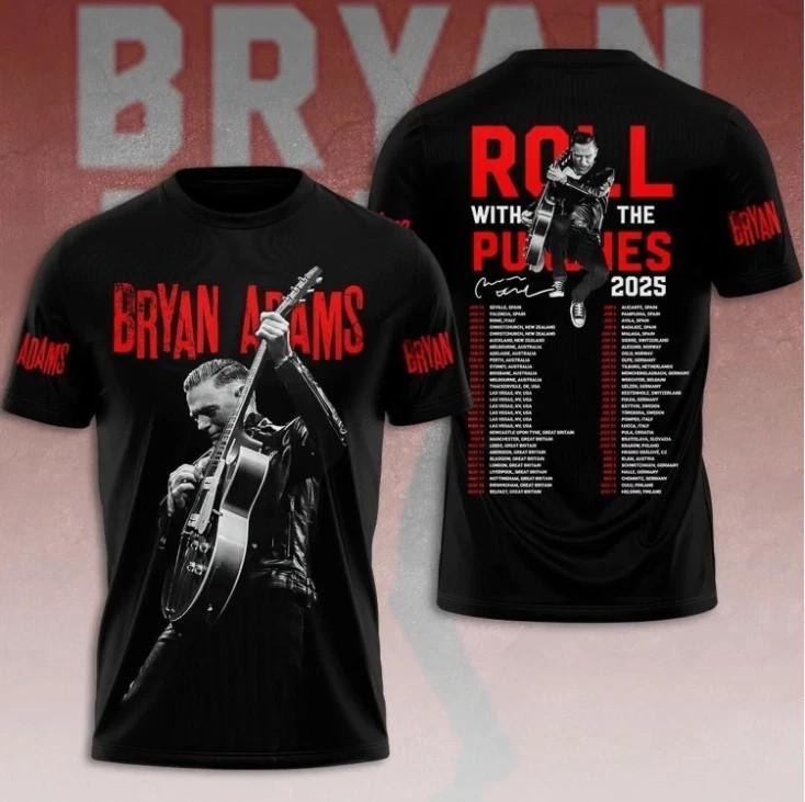 Bryan Adams Roll with the Punches 3D T-Shirt For Men Women XL
