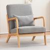 Nu Feng Solid Wood Single Fabric Armchair