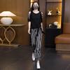 Casual Sportswear Set for Women - Fashionable Summer Design with Exposed Shoulders and Irregular Top - Two-piece Set