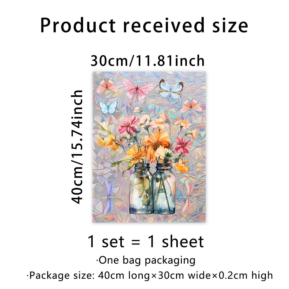 

Xc7016 Красочный Цветок Бабочка Солнечный Свет Красочная Статическая Стеклянная Наклейка Наклейка на Окно Украшение для Дома