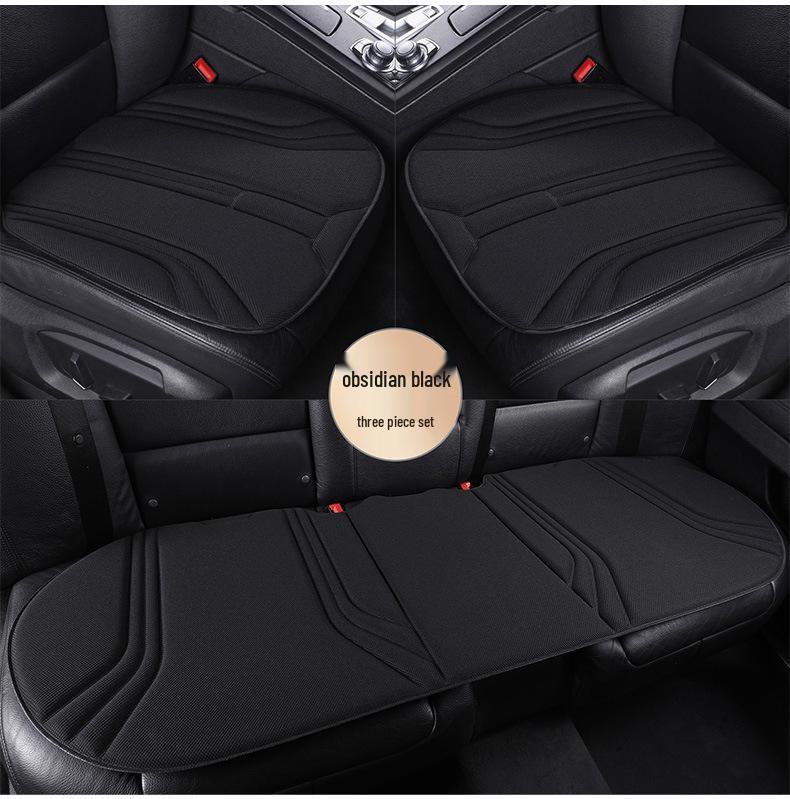 Three-Piece Seaweed Fiber Car Seat Cushion Set: Universal, Comfortable, Breathable, Non-Slip, All-Season Cover.