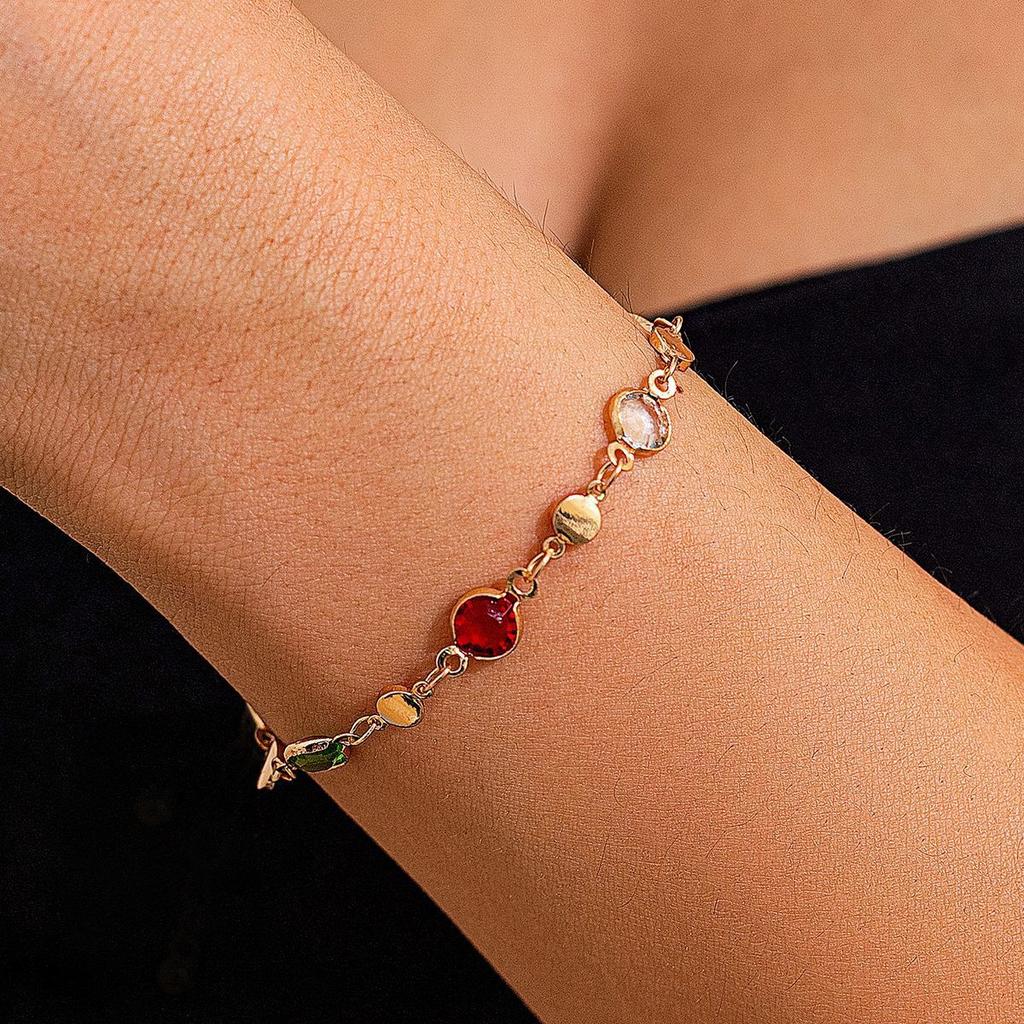 Temperament Light Luxury Square Colored Rhinestone Collarbone Chain, Wind Dopamine Peach Heart Crystal Necklace