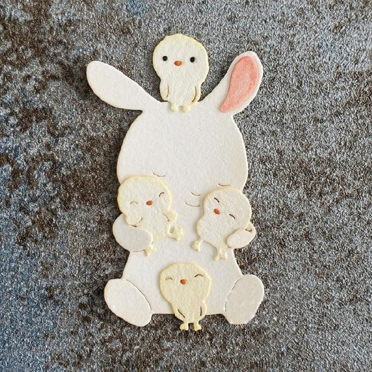 Bunnies Shape Cutting Dies Scrapbooking Stencils Carbon Steel Die Cut Templates for Card Making Packaging Decoration
