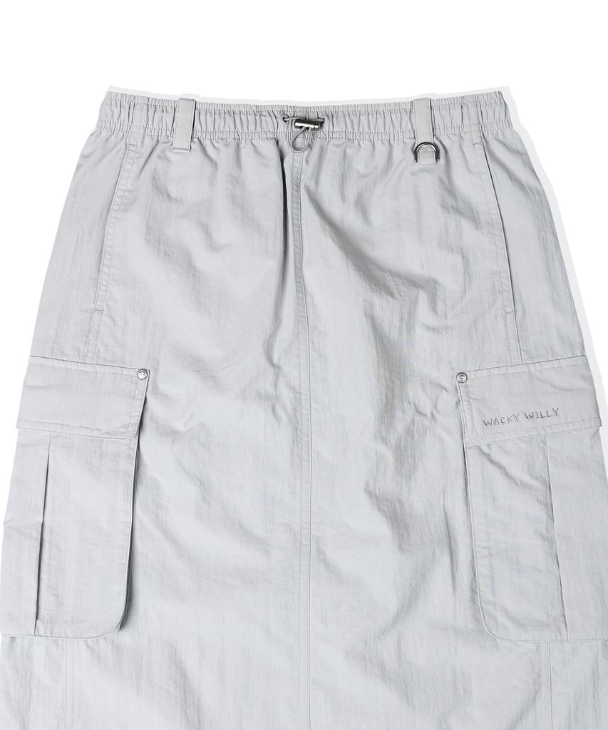 Wacky Willy Women'S Nylon Cargo Long Skirt Grey