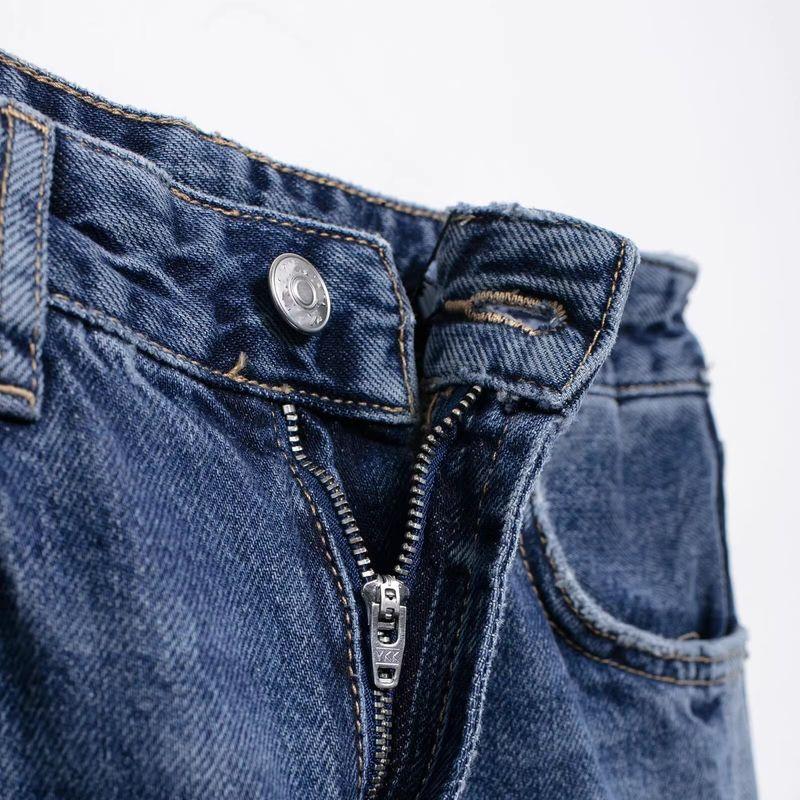 Kaslead New Arrival Women's Clothing Fashion Style Stylish Simple and Versatile Mid Waist Wide Leg Denim 6045211