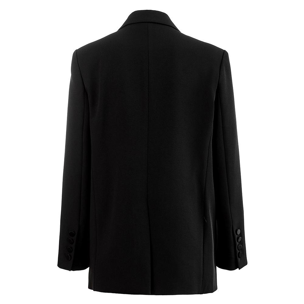 Nanyou Women's High-End Acetate Blazer - Spring/Summer 2025 Loose Fit, Drapey Patchwork Design