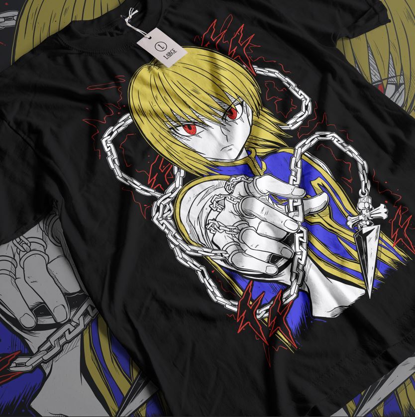 

Kurapika T-shirt Hisoka Gon Killua Meruem Illumi HXH Kawaii Anime Shirt All Size M