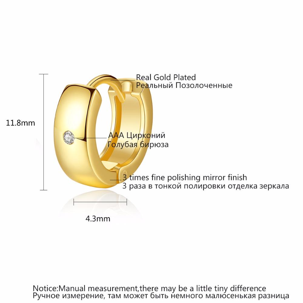 LUOTEEMI Small Hoop Earrings Piercing Huggie Earrings for Women or Men Brincos Jewelry White Cubic Zirconia Earrings
