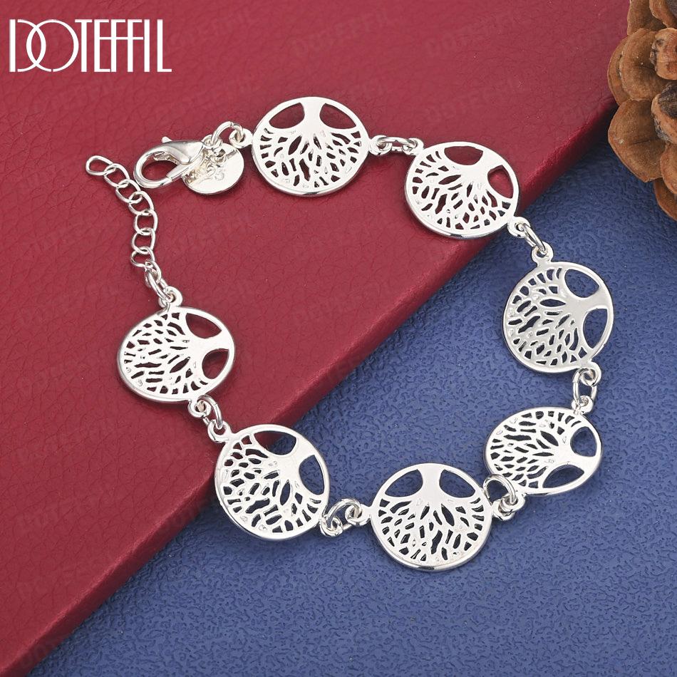 925 Sterling Silver Tree Bracelet Gift Fashion Wedding Jewelry