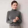 Women's 100% Cashmere High Collar Sweater - Warm Knit Base Layer, Versatile for Autumn & Winter