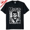 Unisex Vintage Punk Tee Misfits Style Distressed Skull Graphic Classic Streetwear Top Daily Wear