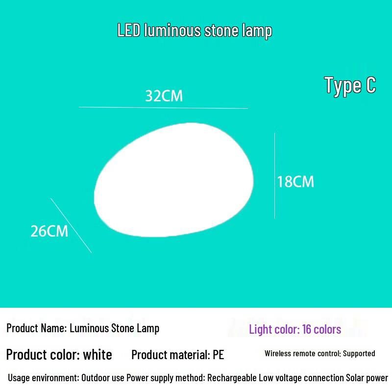 UOSU Outdoor Solar Pebble Stone Landscape Lamp