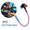 5pcs Blade  Holder  Holder Copper Mini Blade  Holder Add-A-Circuit  TAP Adapter w/ 5 Car Blade Fuses