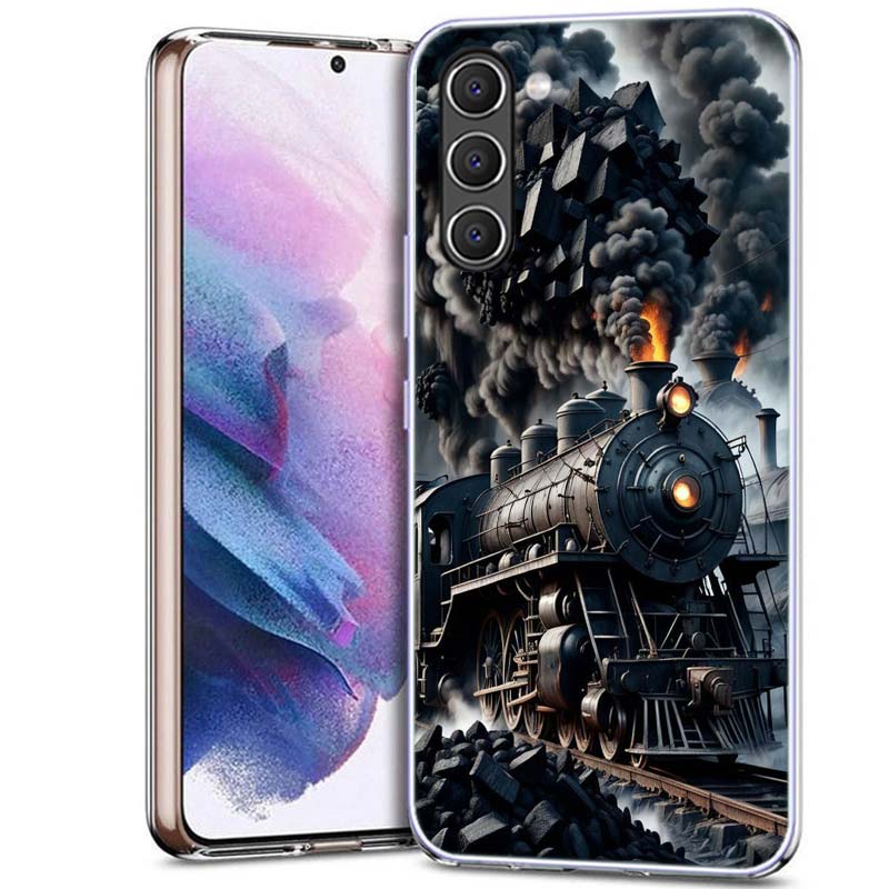 Steam Train Phone Case for Samsung A16 A26 A36 A56 A17 A37 A57 A07 A06 A02S A12 A22 A32 A52S A72 Galaxy A70 A50S A71 A51 A31 A30