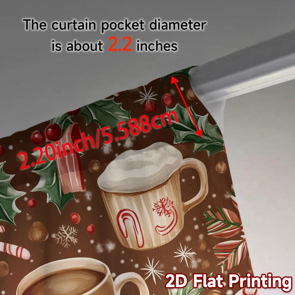 2 Stück, Vorhänge Weihnachten Kaffee Schneeflocken Feiertag (3) Modern Modern Vorhang Polyester Vorhänge Raumdeko für Küche, Schlafzimmer &