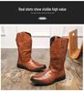 European & American Style Men's Western Leather Knight Boots, Large Size 46