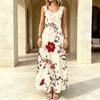 Women's Sleeveless Vintage Floral Maxi Dress,Lightweight Flowy Summer Long Dress,Elegant Versatile Outfit for Picnics,Casual Gatherings & Daily Wear