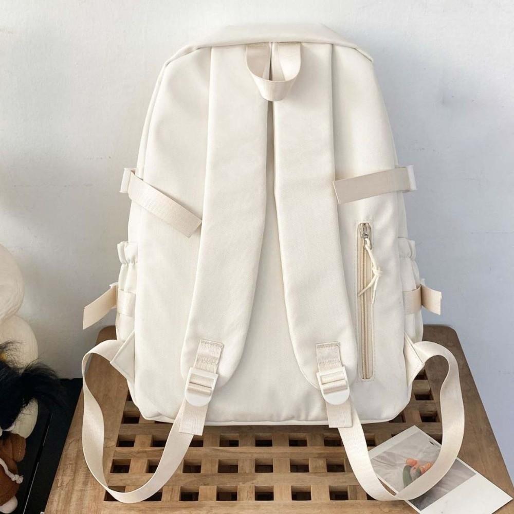 Solid Color Nylon Ita Backpack Dustproof Durable Students School Bag Scratch Prevention Polyester Large Capacity Daypack Women