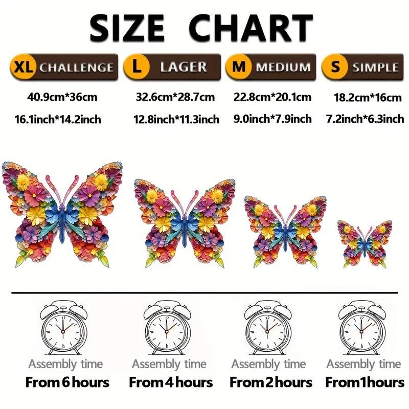 Wooden Alien Puzzle Butterfly Animal Wooden Adult Toy Flower