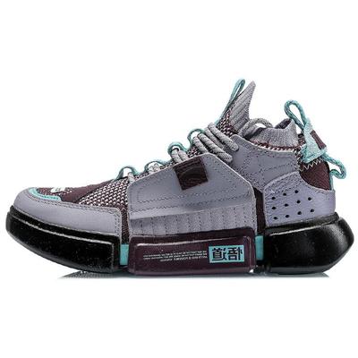 Chaussures de basketball Li Ning Essence 2 ACE Vintage pour femmes Mi-haut Gris Boueux Violet AGBN062-16