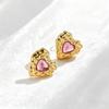 European & American Heart-Shaped Zircon Stainless Steel Stud Earrings - Luxury Trendy Ear Cuffs