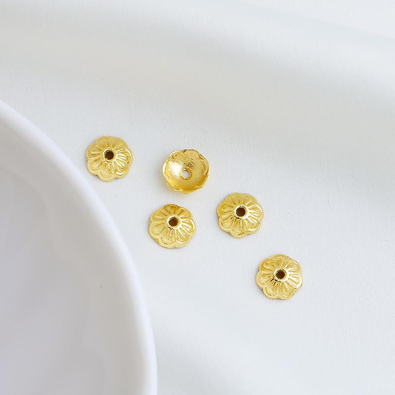 14K Gold Filled Flower Petal Separator Cap for DIY Beading Accessories