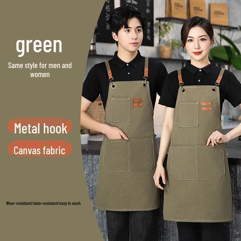 Waterproof & Oil-proof Wear-resistant Canvas Apron for Cross-border Trade