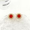 Retro Light Luxury High-End Earrings Simple Geometric Round Light Luxury Stud Earrings Fashion Earrings