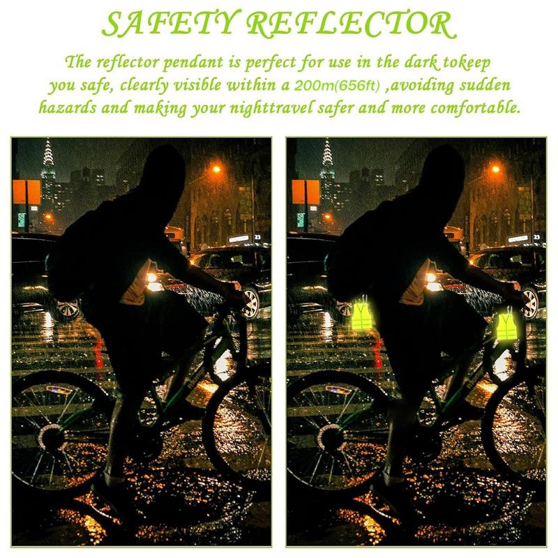 Xiaomi 20PCS/10PCS Night Double-sided Reflective Pendant, Fashion Vest Style Reflective Safety Key Chain Set for Night