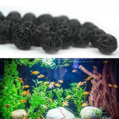 50/100 Stück Heim-Aquarium Teich Biobälle 16mm Aquarium Filtermedium Marine Sum Wasseraufbereitung Qualitätsstabilisator Haustierprodukte