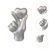 Heart Shaped Hand Sculpture Resin Figure for Table Display 7.5x4.2x11cm Collectible