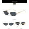 Cat-eye Sunglasses, Metal Frameless Design, Unisex, Suitable for Outdoor Wear and Fashion Shows, with Rivet Detailing On the Arms