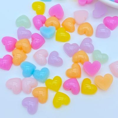 30Pcs Resin Lovely Mixed Mini Solid Heart Flat Back Cabochon Scrapbook DIY Embellishments Accessories K27
