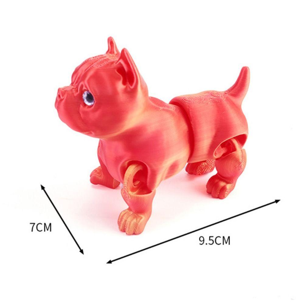 PLA 3D Printed Dog Model Solid Color Multi-jointed Dog Action Figurine Movable Articulated Animal Figurine Desktop Decoration
