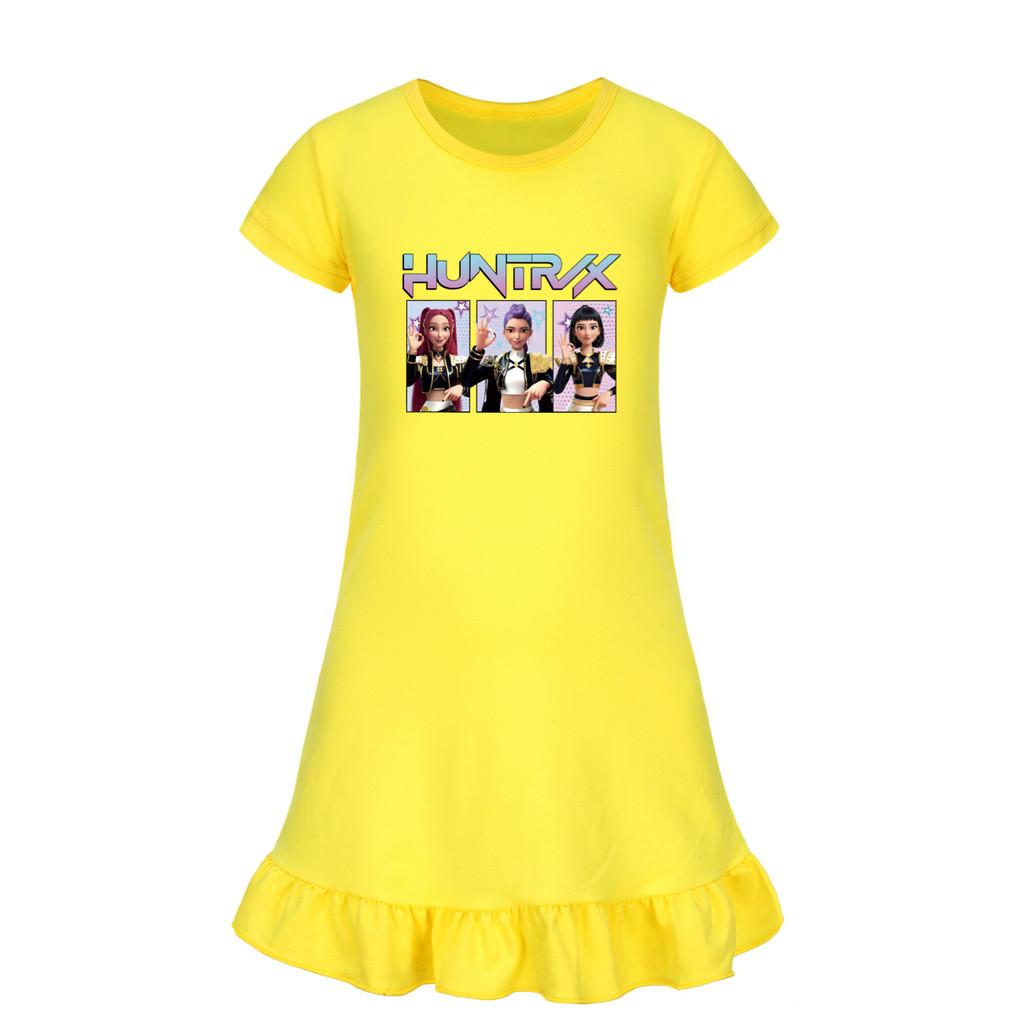 5233 Kids Girls Mira Zoey Rumi Printed Ruffle Short Sleeves Casual Dress