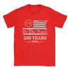 250 Years American Flag  T Shirt Unisexs  Pure Cotton Vintage TShirt Round Collar  Tee Shirt Short Sleeve Tops Printed