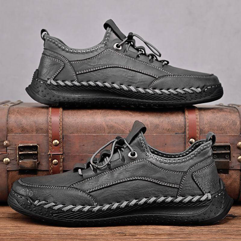 Men's Autumn Leather Sneakers Casual Leather Shoes
