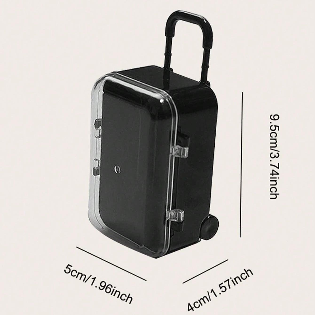 

17см Коробка для хранения одежды Лабубу Мини-тележка Прозрачный чемодан Гардероб для хлопковой куклы Мини-коробка для хранения украшений чёрный