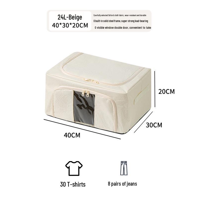 Foldable Clothes Storage Box with Single Window, Large Capacity, Dustproof & Moistureproof