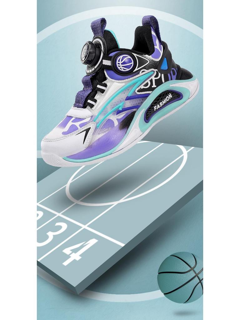 Spring 2025 Waterproof Leather Boys' Basketball Shoes for Kids - Wear-Resistant Trendy Running Shoes
