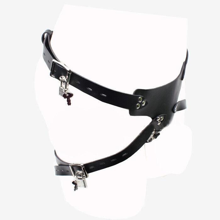 Cusca de castitate din plastic cu blocare pentru bărbați, lenjerie intimă chiloți din piele PU, centură anti-evadare, constrângere gay, jucării sexuale pentru bărbați gay