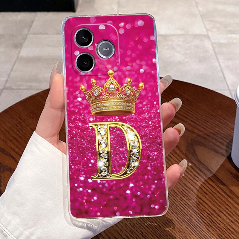 Shockproof Phone Case For Honor 600 Lite 5G/500 Smart 5G Transparent TPU Soft Casing Exclusive Lucky Letter Crown Couple Shell