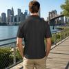 Men's Lightweight Short Sleeve Polo Shirt Breathable Fabric Loose Fit Casual Collared Shirt with Small Checkered Pattern Suitable for Large Sizes