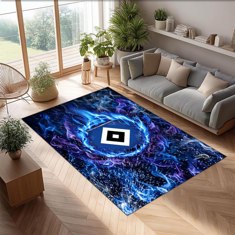 Tappeto in Velluto di Cristallo con Stampa Calcio Hamburger SV, Comodo Assorbente d'Acqua Antiscivolo Tappeto per Pavimenti Interni