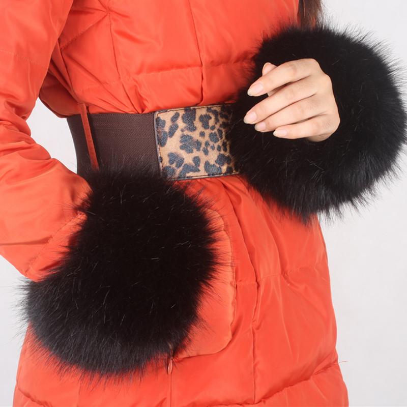 Frauen Kunstpelz Plüsch Manschette Hand Armwärmer flauschig weiche Handgelenk Band Handschuhe Winter