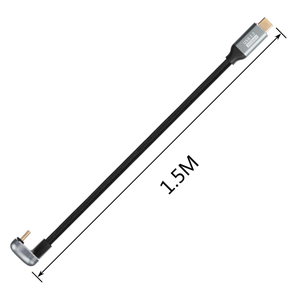 SinLoon 100W Typ C zu C Gegenläufiger Winkel zu USB Typ C Verlängerung 10Gbps Schnellladung Nylon Geflochtenes Kabel für USB C Geräte Kabel, U-förmiges USB-C