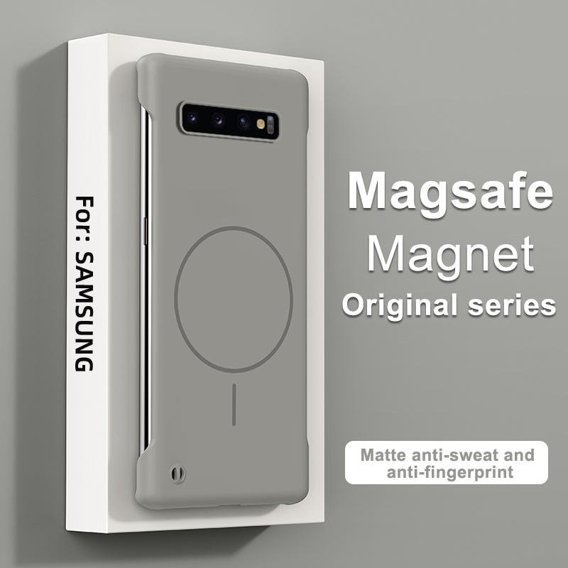 Bezrámový magnetický kryt na telefon Pro Samsung Galaxy S10 Plus Pro Magsafe Ultra tenký měkký PC matný povrch Zadní kryt