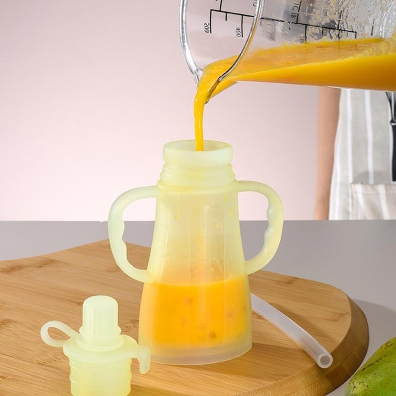 Soft Silicone Squeeze Baby Food Bag Bottle for Easy Feeding and Parental Assistance Infants Toddler Puree Organiser Bag