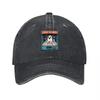 Cotton Canvas Washed Baseball Cap with Ghost Design Patch Retro Unisex Adjustable Hat for Daily Wear Casual Outfits